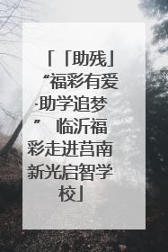 「助残」“福彩有爱·助学追梦” 临沂福彩走进莒南新光启智学校