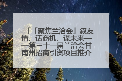 「聚焦兰洽会」叙友情、话商机、谋未来——第三十一届兰洽会甘南州招商引资项目推介会活动侧记