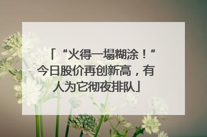 “火得一塌糊涂！”今日股价再创新高，有人为它彻夜排队