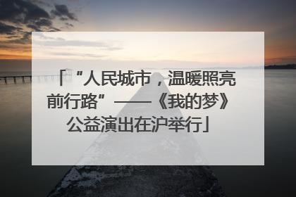 “人民城市，温暖照亮前行路”——《我的梦》公益演出在沪举行