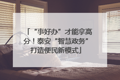 “事好办”才能拿高分！泰安“智慧政务”打造便民新模式