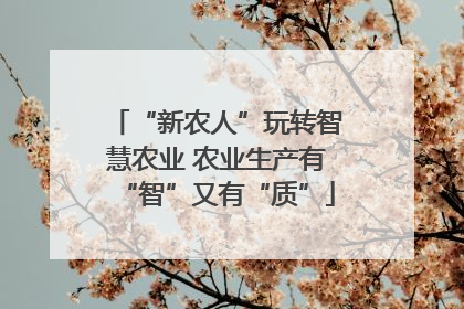 “新农人”玩转智慧农业 农业生产有“智”又有“质”