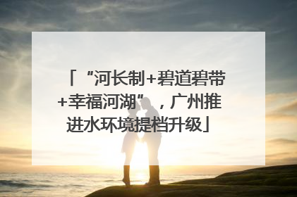 “河长制+碧道碧带+幸福河湖”，广州推进水环境提档升级