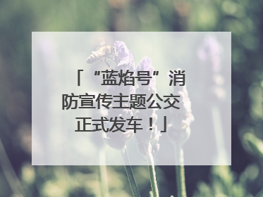 “蓝焰号”消防宣传主题公交正式发车！