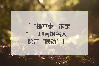 “锡常泰一家亲” 三地网络名人跨江“联动”