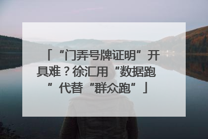“门弄号牌证明”开具难？徐汇用“数据跑”代替“群众跑”