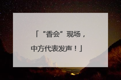 “香会”现场，中方代表发声！