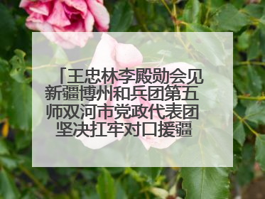王忠林李殿勋会见新疆博州和兵团第五师双河市党政代表团 坚决扛牢对口援疆重大政治责任 推动双方实现优势互补务实合作