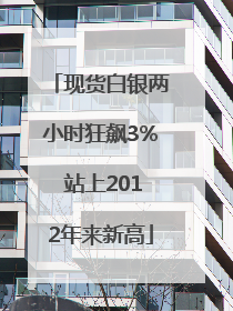 现货白银两小时狂飙3% 站上2012年来新高