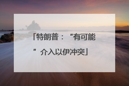 特朗普：“有可能”介入以伊冲突