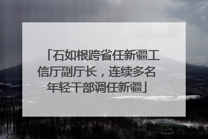 石如根跨省任新疆工信厅副厅长，连续多名年轻干部调任新疆