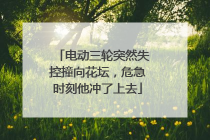 电动三轮突然失控撞向花坛，危急时刻他冲了上去