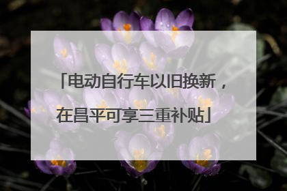 电动自行车以旧换新，在昌平可享三重补贴