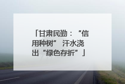 甘肃民勤：“信用种树” 汗水浇出“绿色存折”