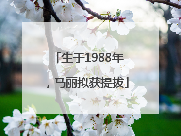 生于1988年，马丽拟获提拔