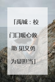 禹城：校门口暖心救助 见义勇为显担当