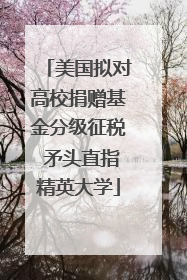 美国拟对高校捐赠基金分级征税 矛头直指精英大学