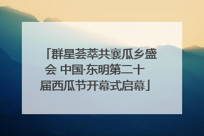群星荟萃共襄瓜乡盛会 中国·东明第二十届西瓜节开幕式启幕