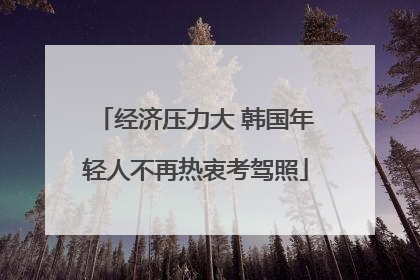 经济压力大 韩国年轻人不再热衷考驾照