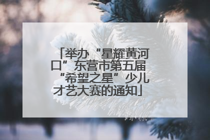 举办“星耀黄河口”东营市第五届“希望之星”少儿才艺大赛的通知