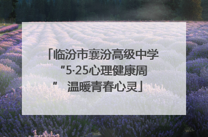 临汾市襄汾高级中学“5·25心理健康周” 温暖青春心灵