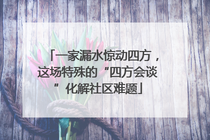 一家漏水惊动四方，这场特殊的“四方会谈”化解社区难题