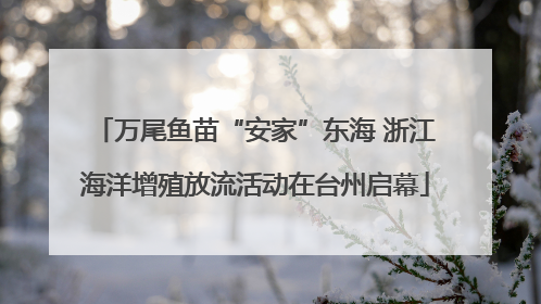万尾鱼苗“安家”东海 浙江海洋增殖放流活动在台州启幕