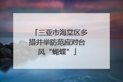 三亚市海棠区多措并举防范应对台风“蝴蝶”