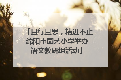 且行且思，精进不止 绵阳市园艺小学举办语文教研组活动