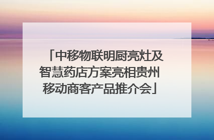 中移物联明厨亮灶及智慧药店方案亮相贵州移动商客产品推介会