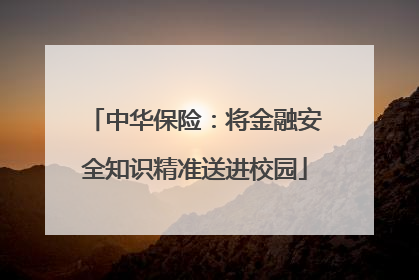 中华保险：将金融安全知识精准送进校园