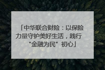 中华联合财险：以保险力量守护美好生活，践行“金融为民”初心