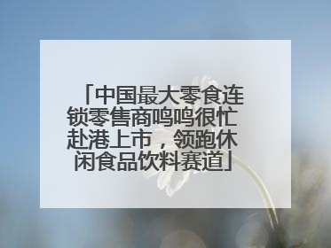 中国最大零食连锁零售商鸣鸣很忙赴港上市，领跑休闲食品饮料赛道