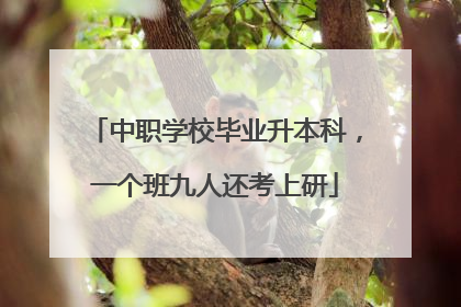 中职学校毕业升本科，一个班九人还考上研