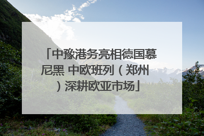 中豫港务亮相德国慕尼黑 中欧班列（郑州）深耕欧亚市场