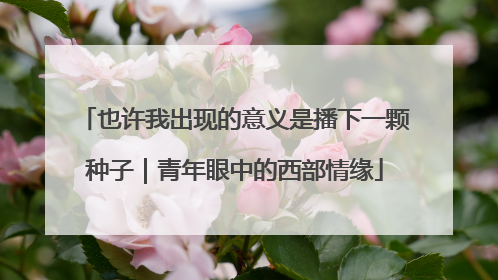 也许我出现的意义是播下一颗种子｜青年眼中的西部情缘