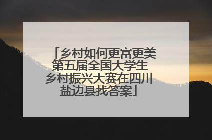 乡村如何更富更美 第五届全国大学生乡村振兴大赛在四川盐边县找答案