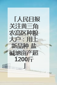 人民日报关注黄三角农高区种粮大户：用上新品种 盐碱地亩产超1200斤