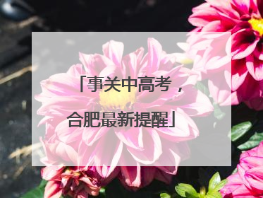 事关中高考，合肥最新提醒