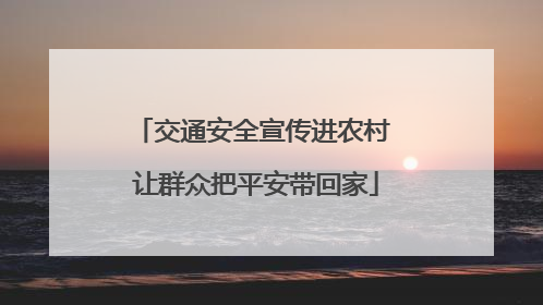 交通安全宣传进农村 让群众把平安带回家