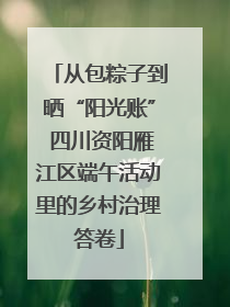 从包粽子到晒“阳光账” 四川资阳雁江区端午活动里的乡村治理答卷