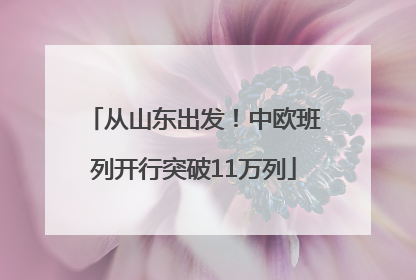 从山东出发！中欧班列开行突破11万列