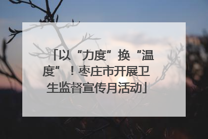 以“力度”换“温度”！枣庄市开展卫生监督宣传月活动