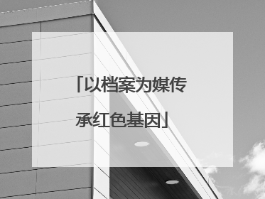 以档案为媒传承红色基因