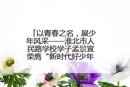 以青春之名，展少年风采——淮北市人民路学校学子孟景宣荣膺“新时代好少年”荣誉称号