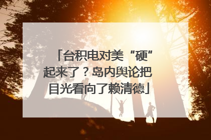 台积电对美“硬”起来了？岛内舆论把目光看向了赖清德