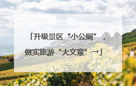 升级景区“小公厕”，做实旅游“大文章”→