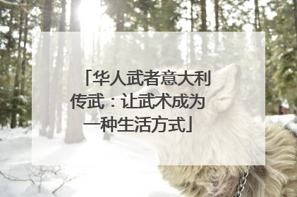 华人武者意大利传武：让武术成为一种生活方式