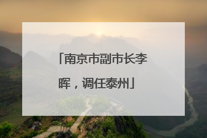 南京市副市长李晖，调任泰州