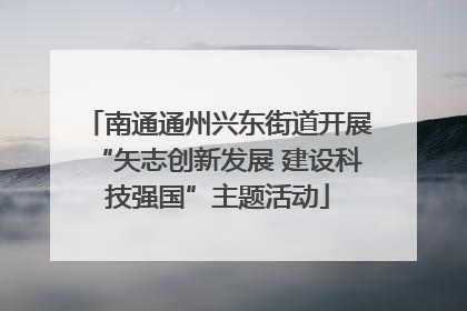 南通通州兴东街道开展“矢志创新发展 建设科技强国”主题活动
